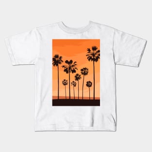 Tropical trees silhouette Kids T-Shirt